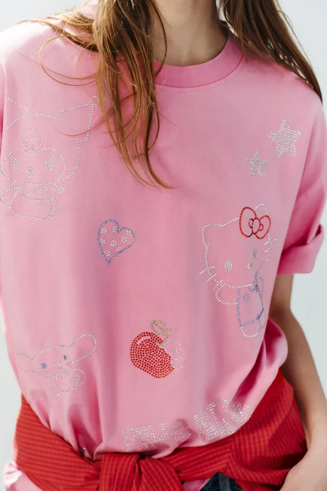 تيشرت بتأثير مغسول وتطريز HELLO KITTY © SANRIO – صورة 2