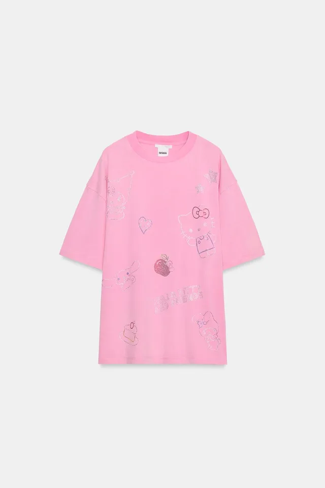 تيشرت بتأثير مغسول وتطريز HELLO KITTY © SANRIO – صورة 6