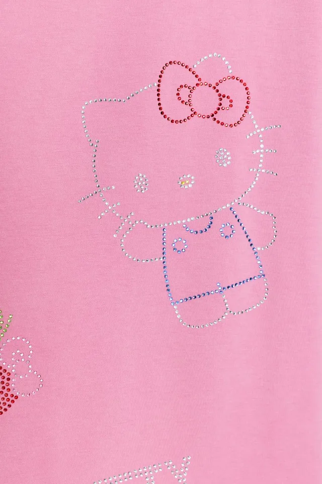 تيشرت بتأثير مغسول وتطريز HELLO KITTY © SANRIO – صورة 8