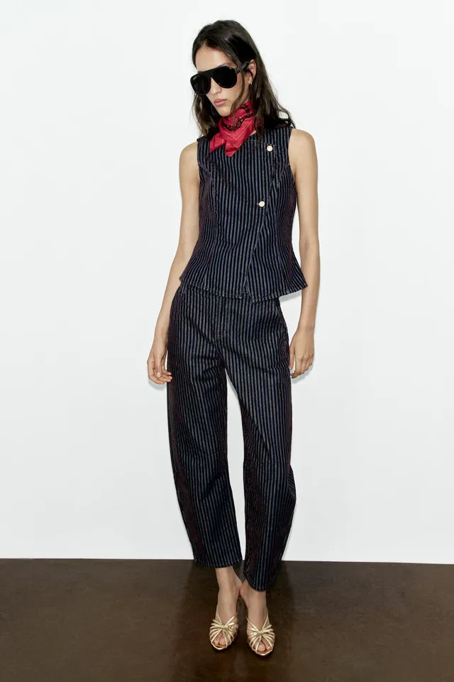 VELVET STRIPE MIXED WAISTCOAT