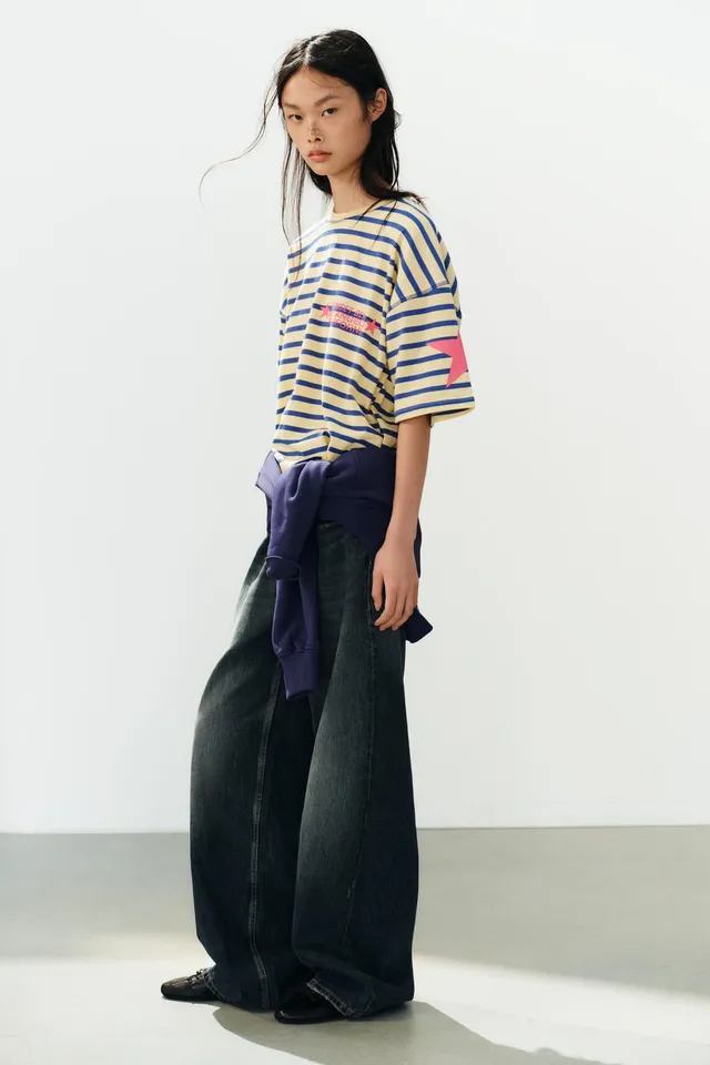 OVERSIZE STRIPED TEXT T-SHIRT – image 3
