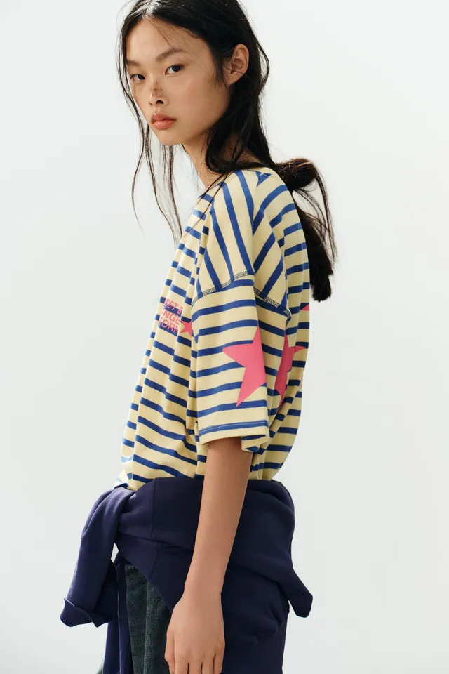 OVERSIZE STRIPED TEXT T-SHIRT – image 5