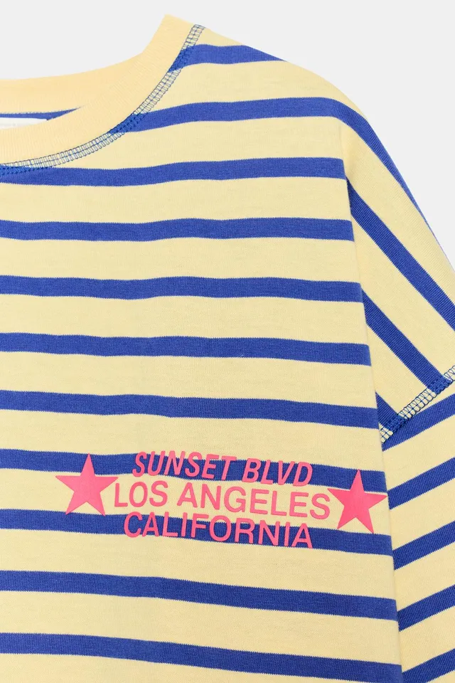 OVERSIZE STRIPED TEXT T-SHIRT – image 8