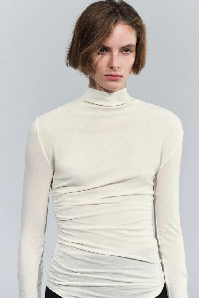 HIGH NECK RUCHED TOP – image 2