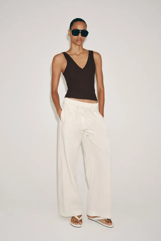 RIB V-NECK TOP