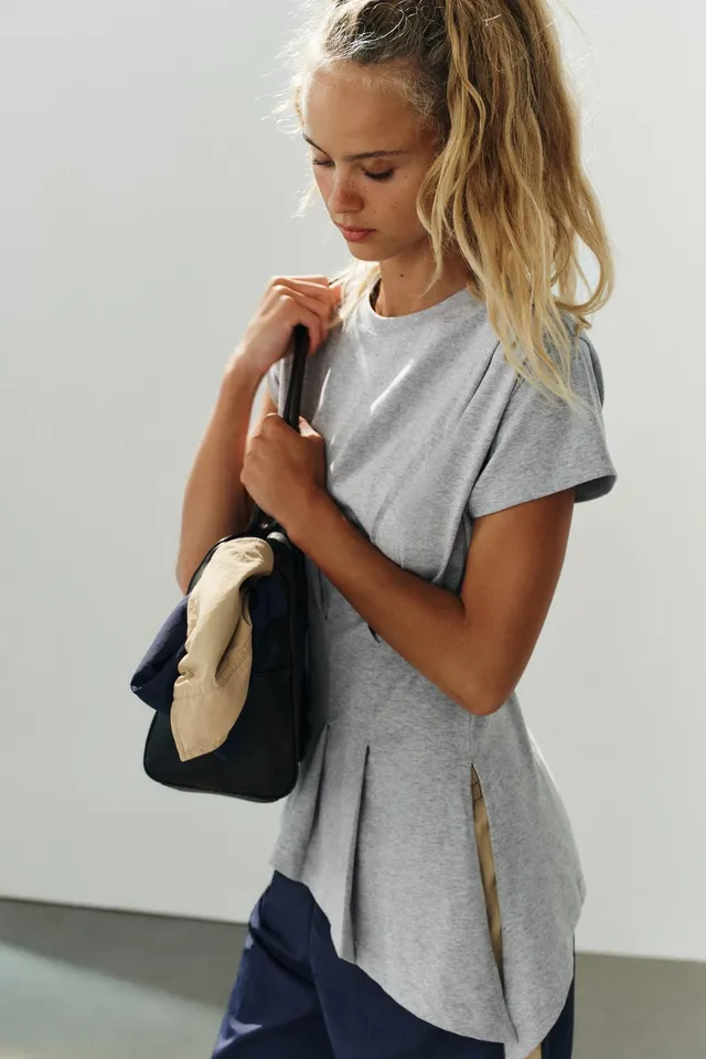 ASYMMETRIC PLEATED T-SHIRT – image 4