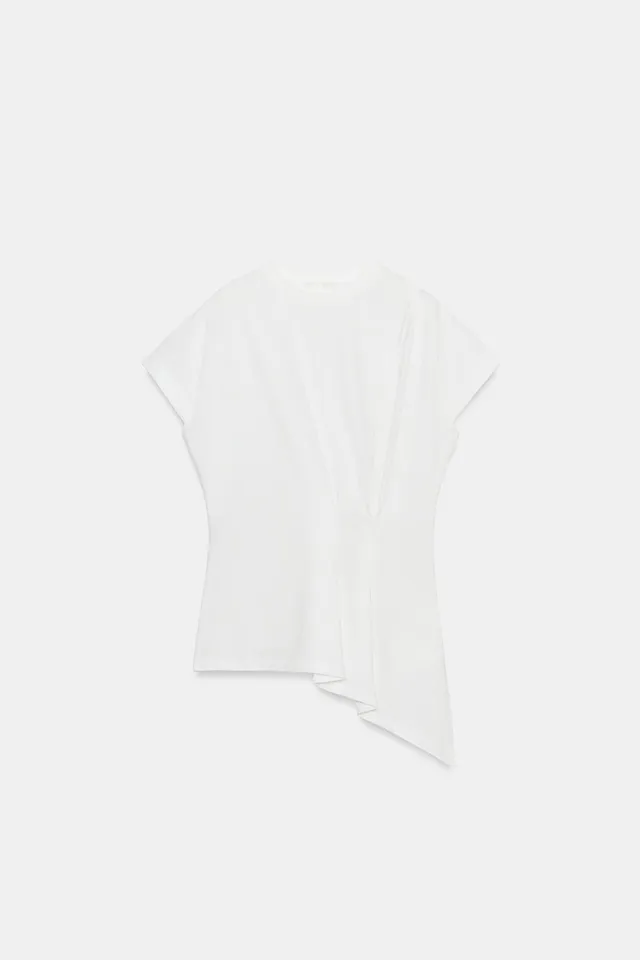 ASYMMETRIC PLEATED T-SHIRT – image 6