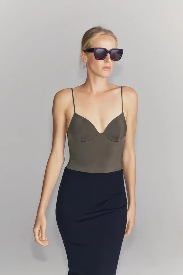 POLYAMIDE BLEND BUSTIER TOP – image 4