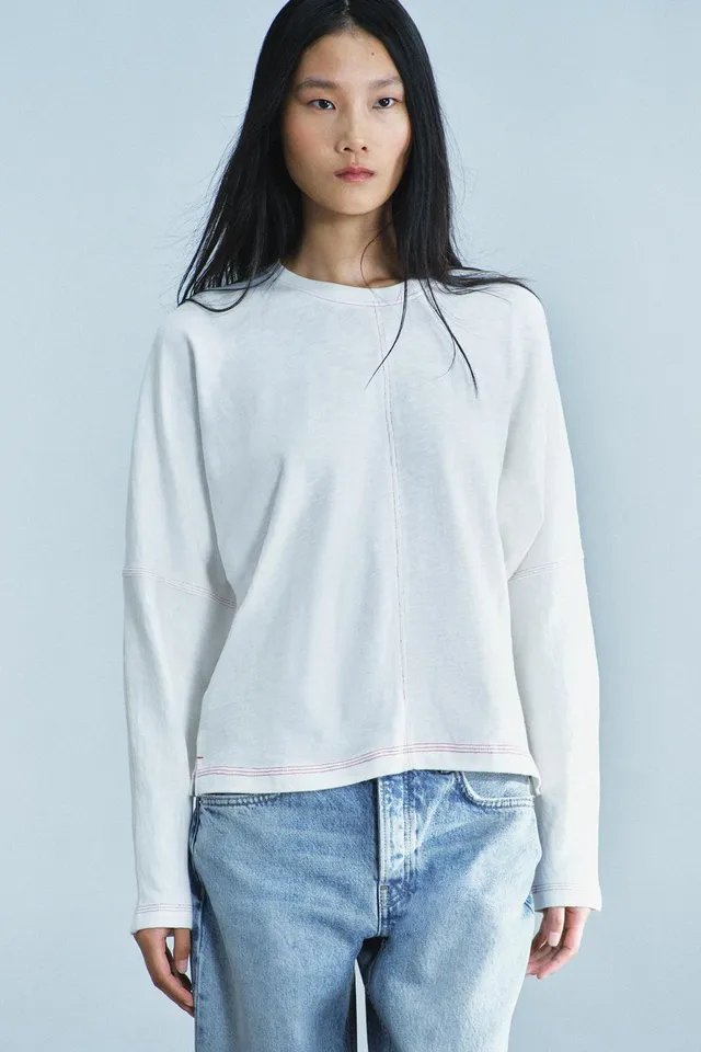CONTRAST STITCH T-SHIRT – image 2