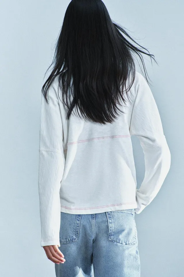CONTRAST STITCH T-SHIRT – image 3