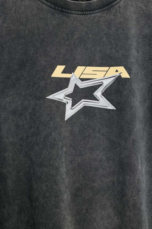 WASHED EFFECT PLAIN T-SHIRT – image 3