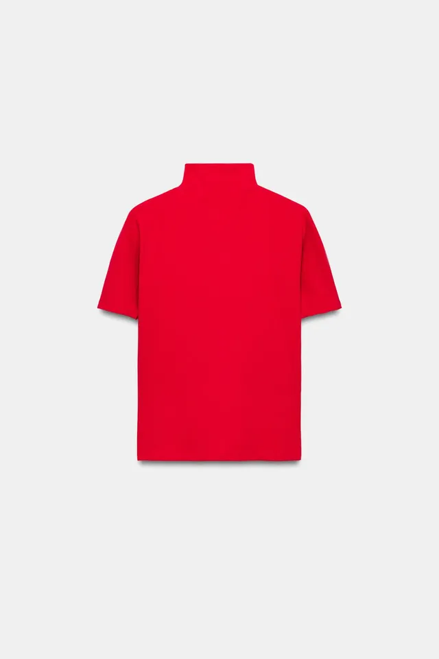 HIGH NECK T-SHIRT WITH BUTTONS – image 6