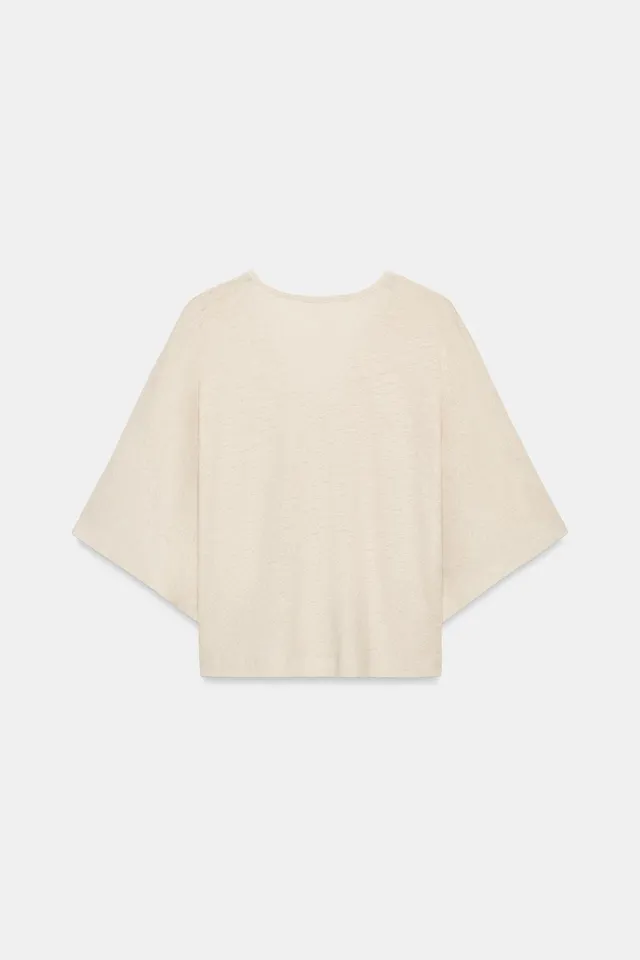 LINEN BLEND V-NECK T-SHIRT – image 5