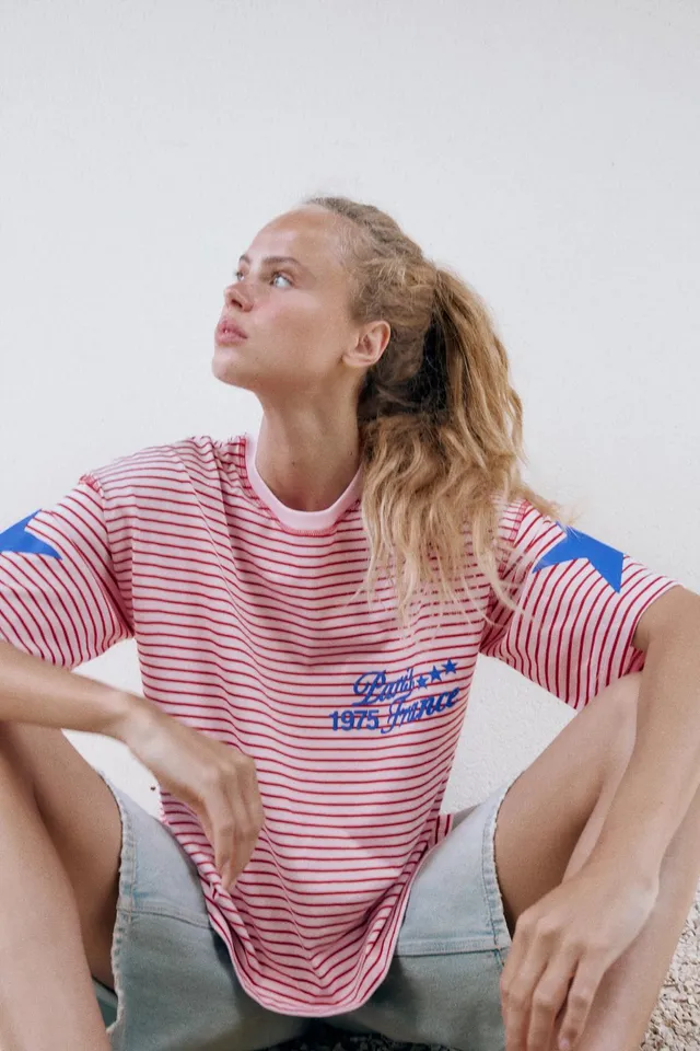 STRIPED TEXT OVERSIZE T-SHIRT – image 3
