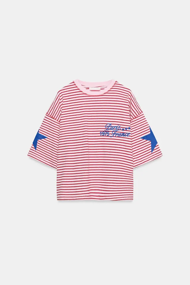 STRIPED TEXT OVERSIZE T-SHIRT – image 6
