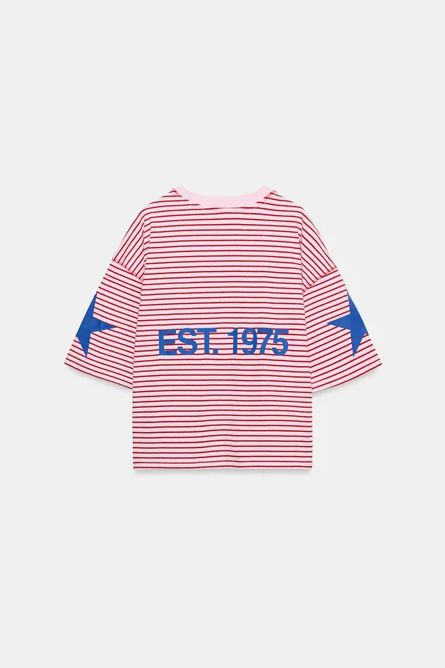 STRIPED TEXT OVERSIZE T-SHIRT – image 7