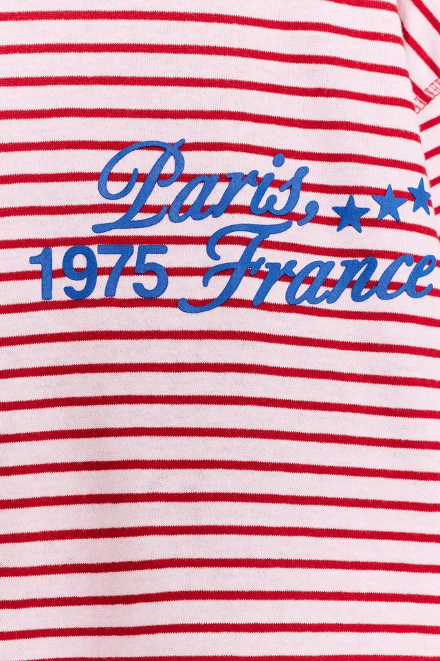 STRIPED TEXT OVERSIZE T-SHIRT – image 8