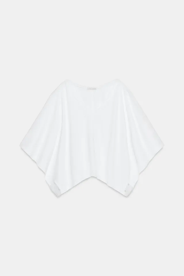 COTTON CAPE-STYLE T-SHIRT – image 5