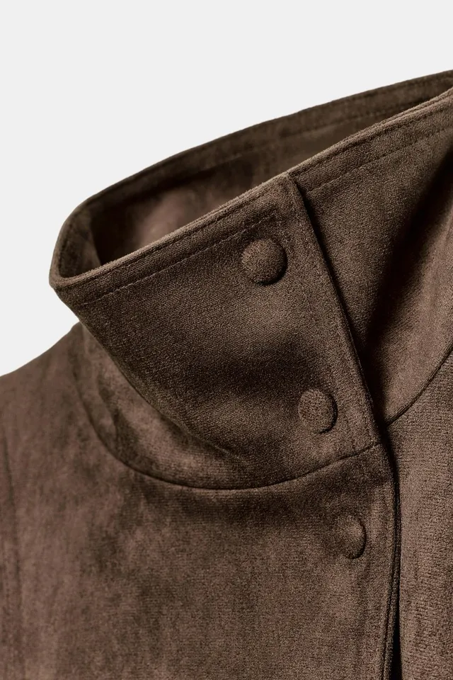 BELTED FAUX SUEDE JACKET – image 10