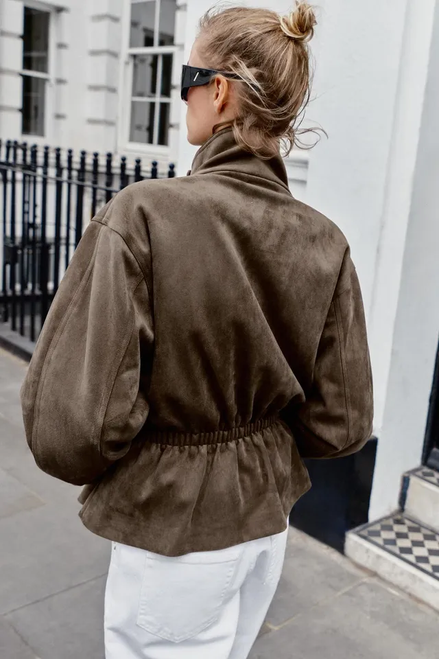 BELTED FAUX SUEDE JACKET – image 6