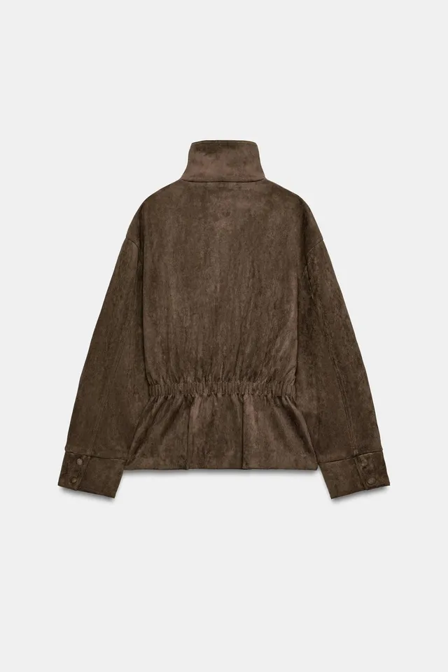 BELTED FAUX SUEDE JACKET – image 9
