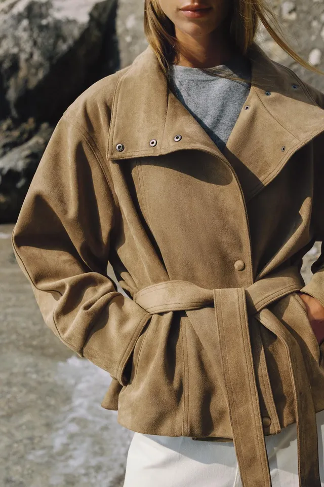 BELTED FAUX SUEDE JACKET – image 3