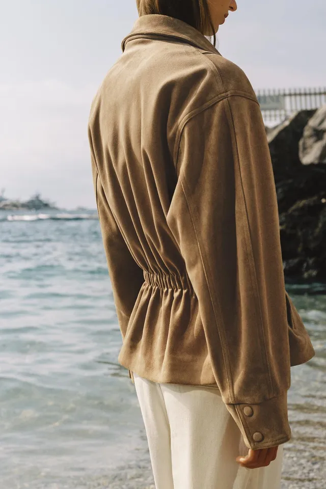 BELTED FAUX SUEDE JACKET – image 6