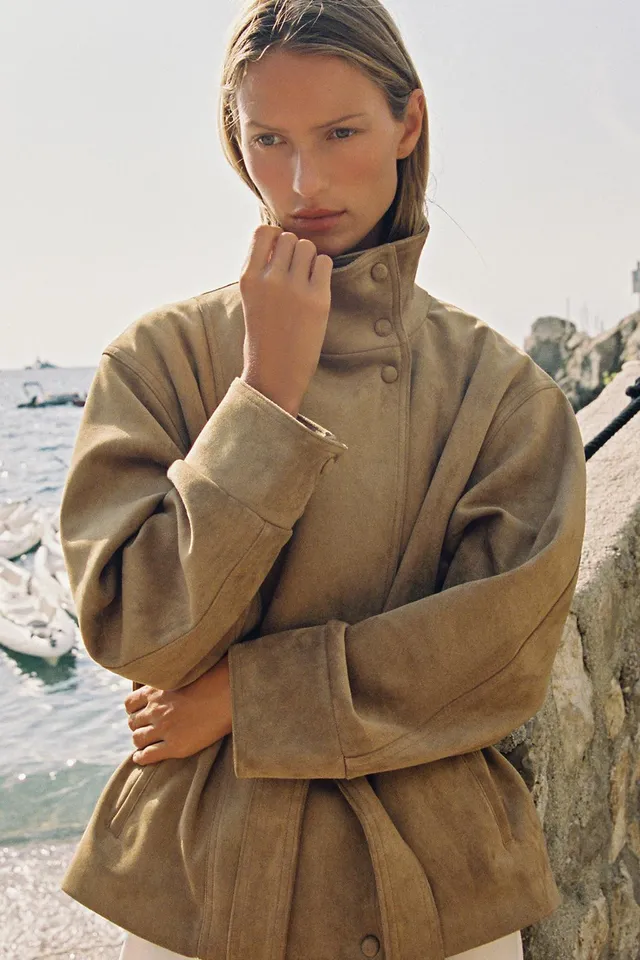 BELTED FAUX SUEDE JACKET – image 7