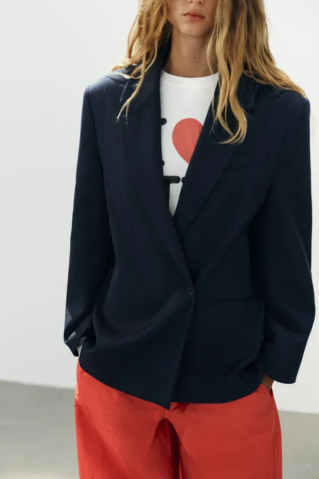 STRIPED OVERSIZE BLAZER – image 2