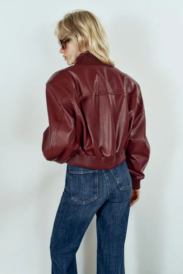 CROPPED SHOULDER PAD BOMBER JACKET – image 7