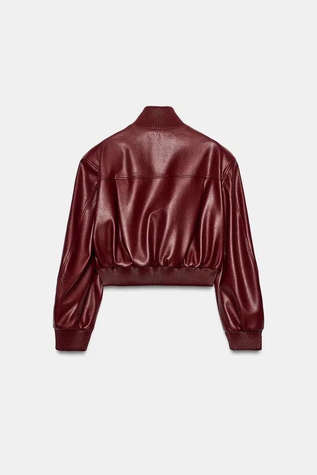 CROPPED SHOULDER PAD BOMBER JACKET – image 9