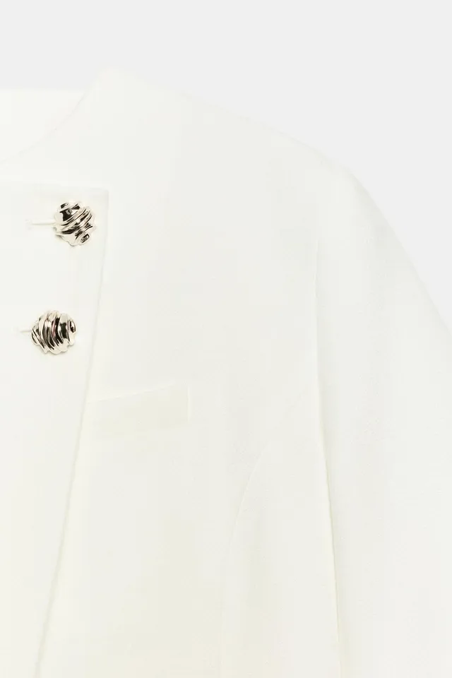 SHORT SLEEVE BLAZER WITH SHOULDER PADS – image 8