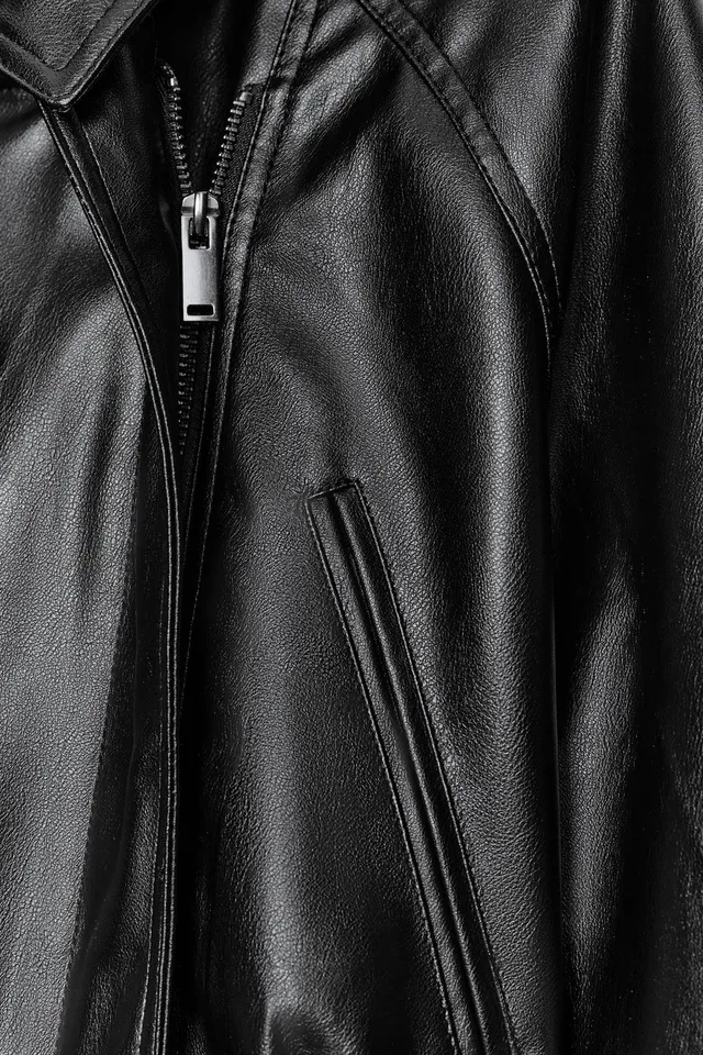 LEATHER EFFECT BELTED JACKET – image 8