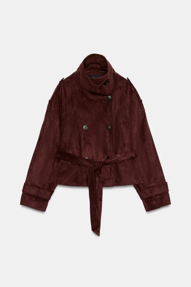 FAUX SUEDE JACKET WITH BELT – image 2