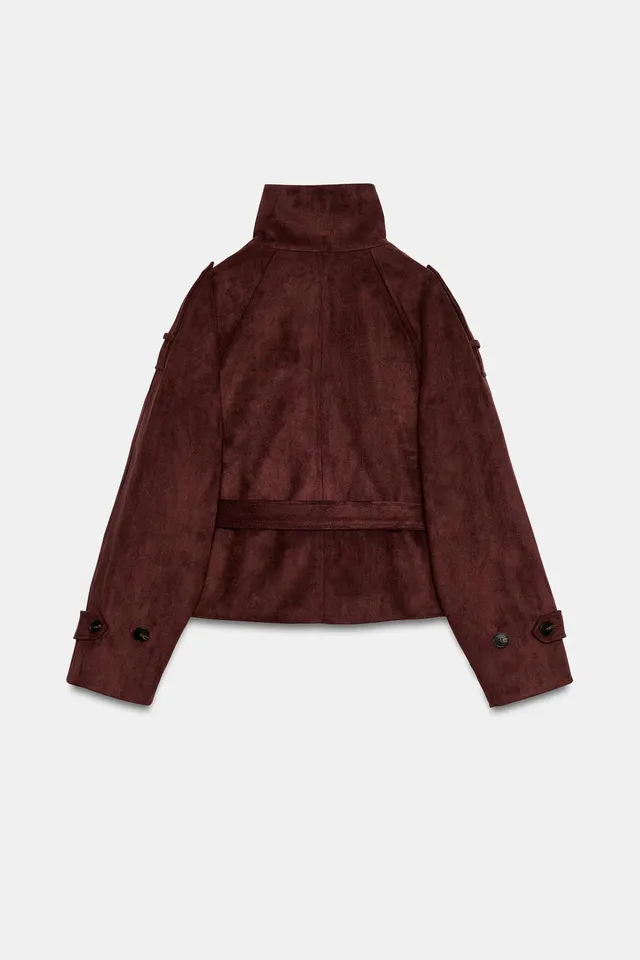 FAUX SUEDE JACKET WITH BELT – image 3
