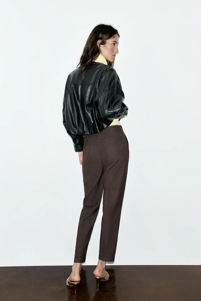 LEATHER EFFECT PUFFBALL BOMBER JACKET – image 6