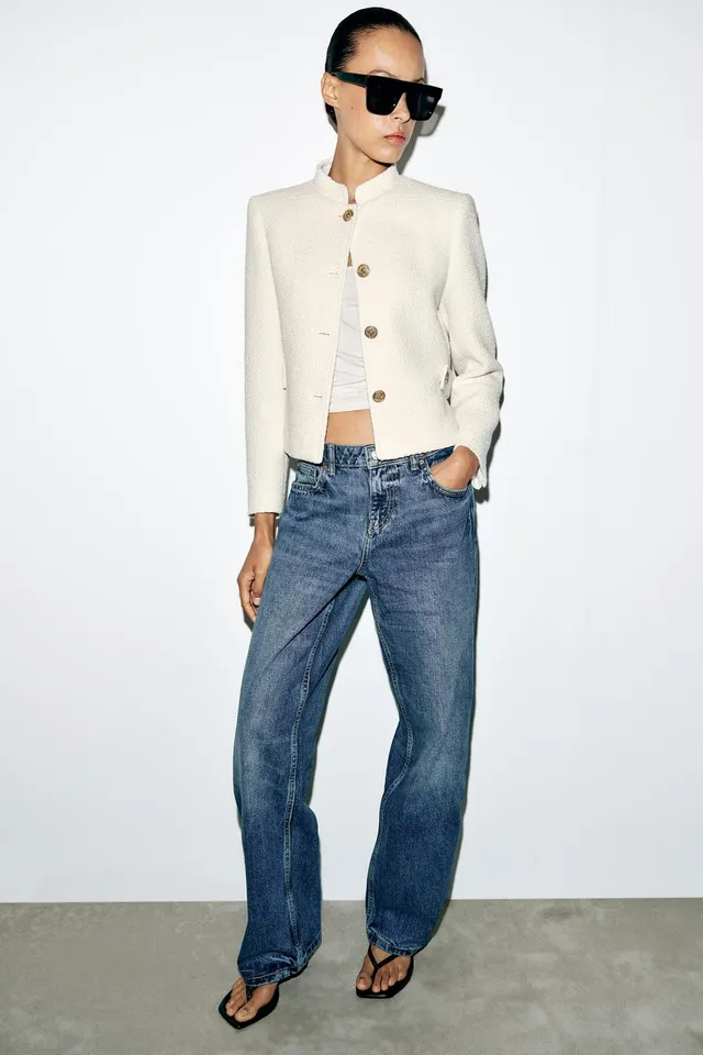 CROPPED TEXTURED BLAZER