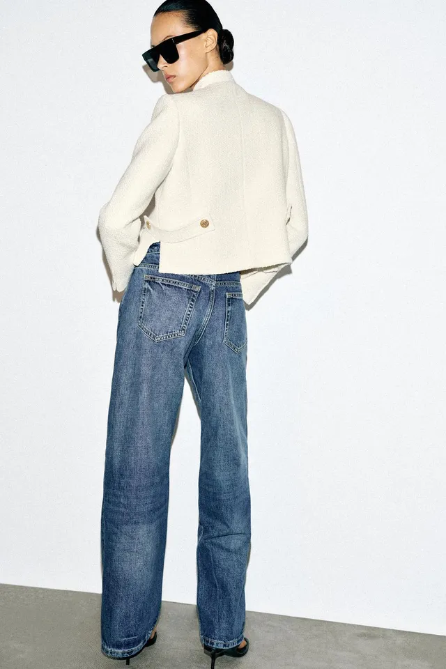 CROPPED TEXTURED BLAZER – image 6