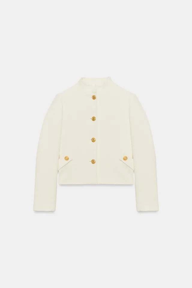 CROPPED TEXTURED BLAZER – image 7