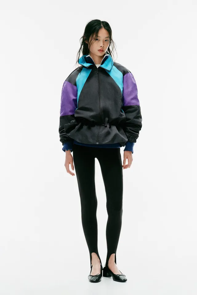 CONTRAST JACKET WITH SHOULDER PADS