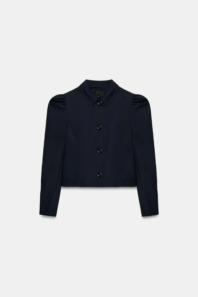 SHORT GATHERED SHOULDER BLAZER – image 7