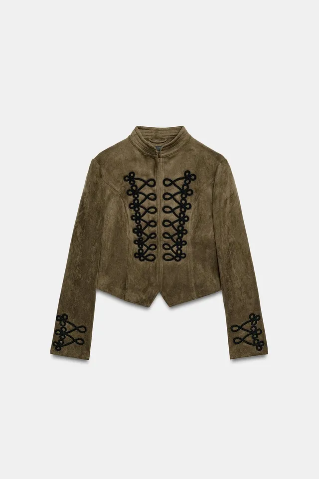 FAUX SUEDE FROG FASTENING JACKET – image 5