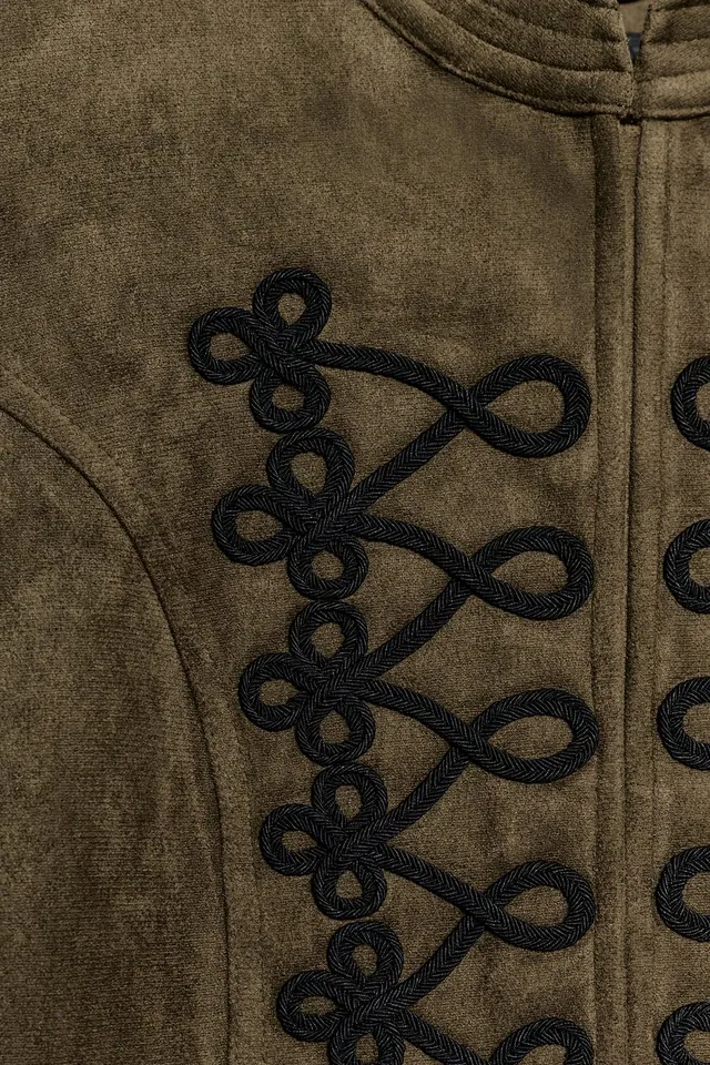 FAUX SUEDE FROG FASTENING JACKET – image 7