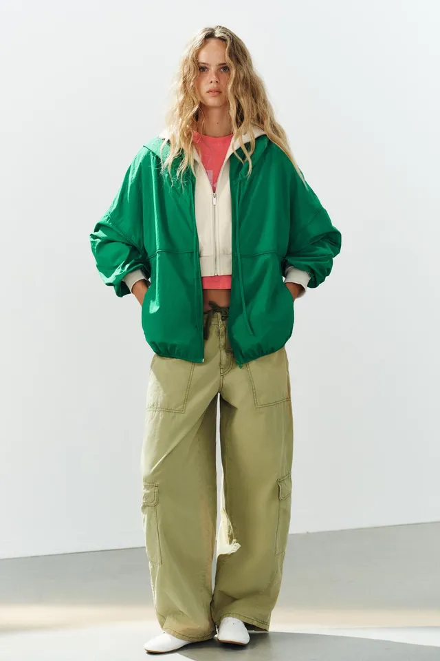 TECHNICAL FABRIC HOODED JACKET