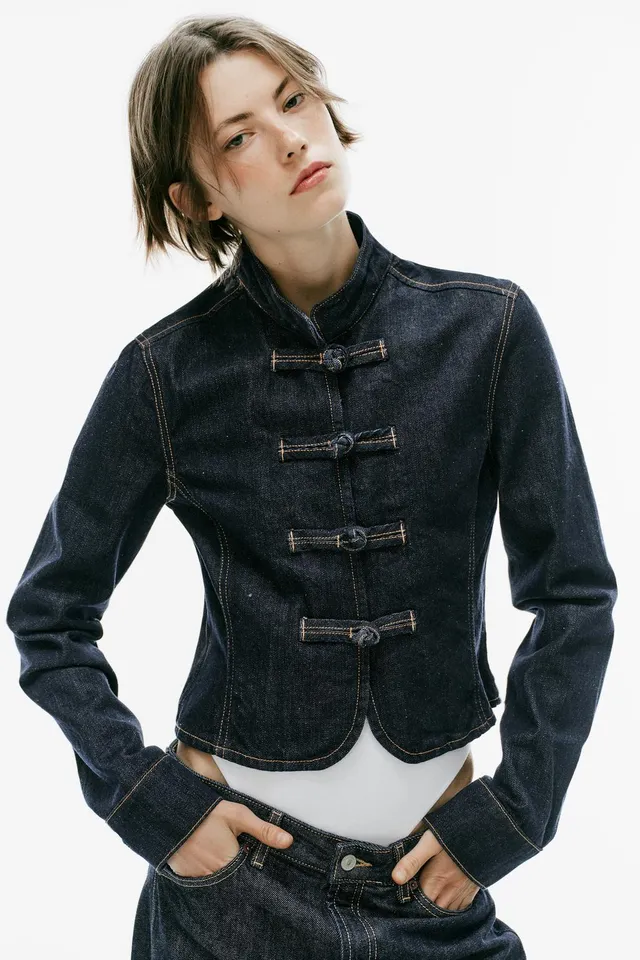 TRF FITTED DENIM JACKET WITH FROG FASTENING – image 2
