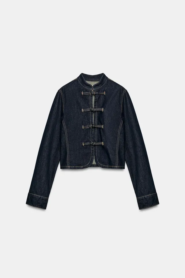 TRF FITTED DENIM JACKET WITH FROG FASTENING – image 7