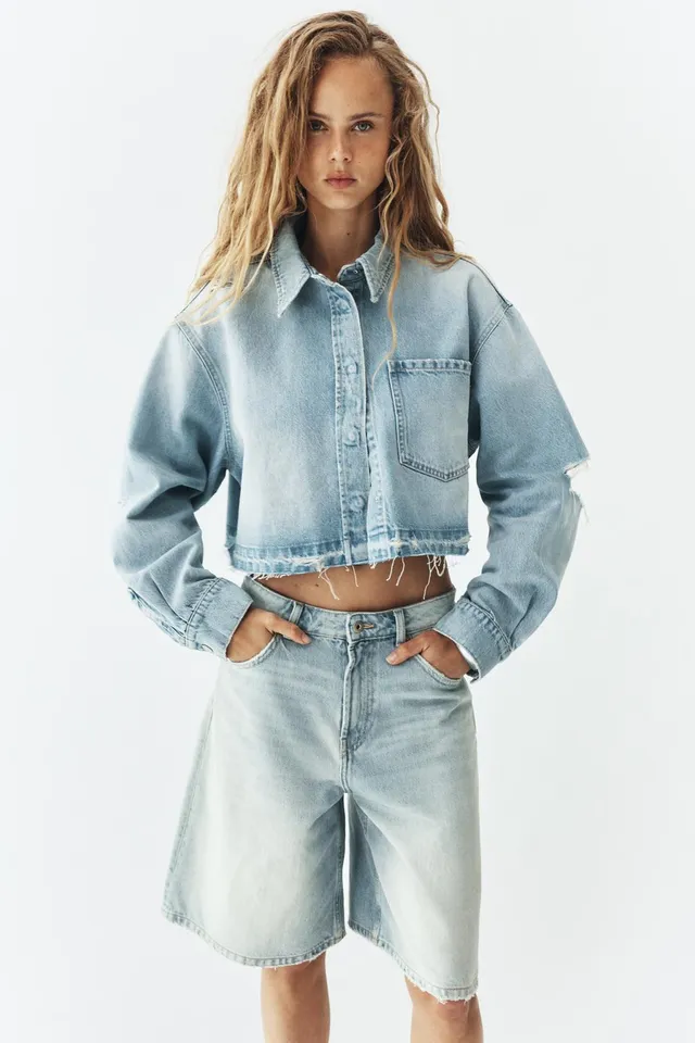 TRF CROPPED DENIM OVERSHIRT