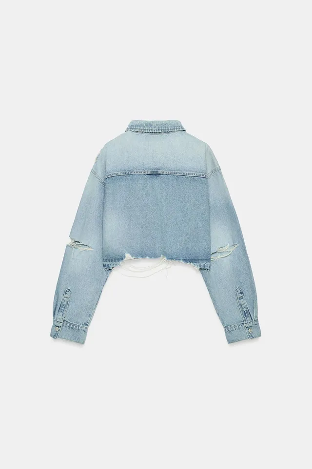 TRF CROPPED DENIM OVERSHIRT – صورة 7
