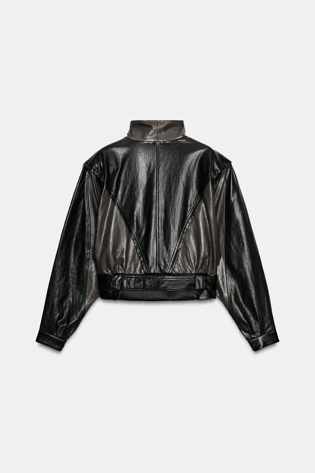LEATHER EFFECT BELTED JACKET – image 8
