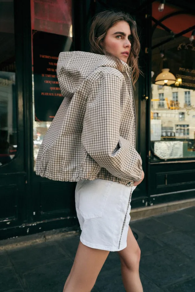 CHECKED HOODED JACKET – image 5